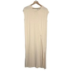 Esmara Womens Shirt Dress S‎ 4/6 Cream Beige Waist Knot Casual Minimal Vacation